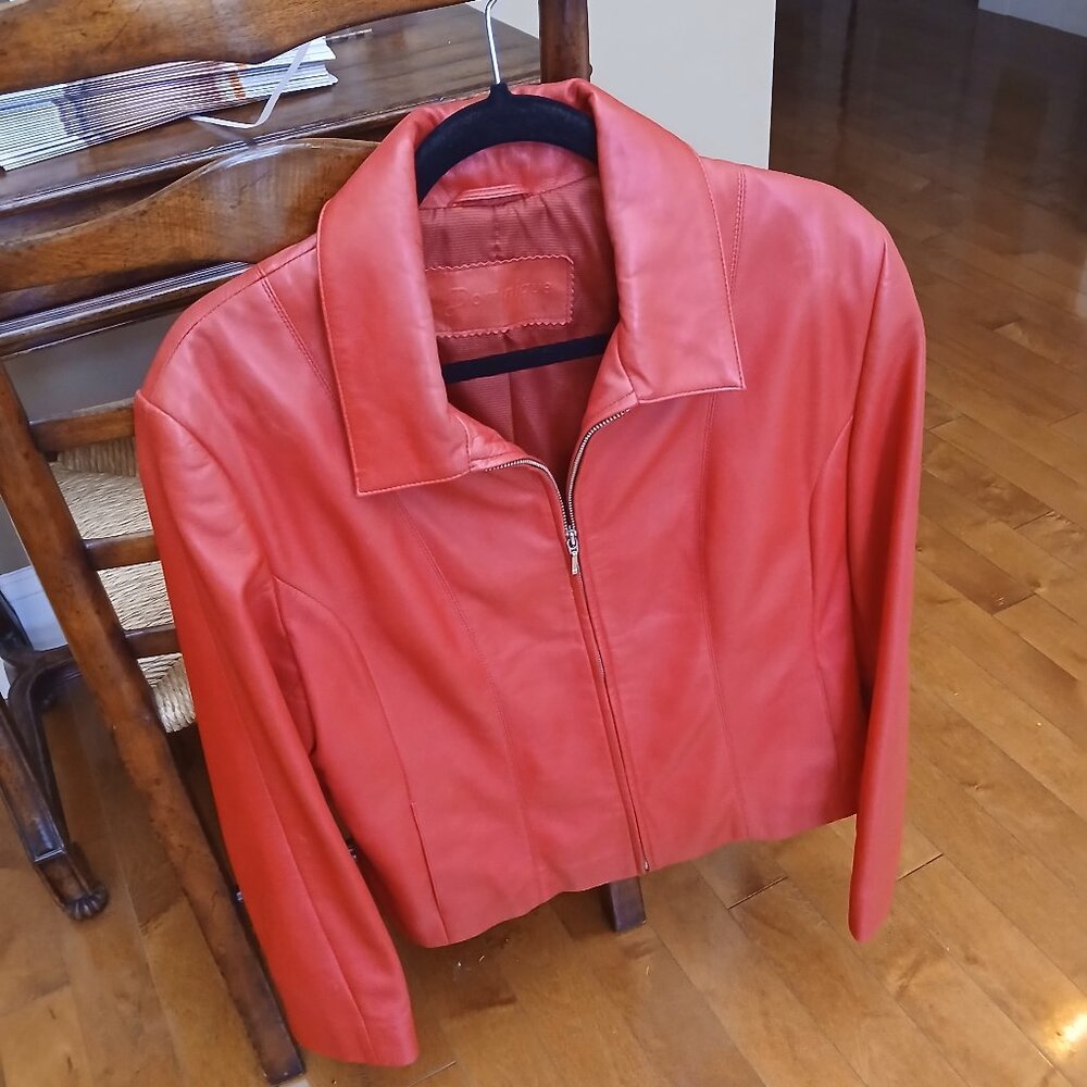 Gorgeous butter soft red leather jacket.